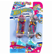 HXL17 Hot Wheels Skate Retro Temalı İkili Parmak Kaykay ve Ayakkabı Paketi