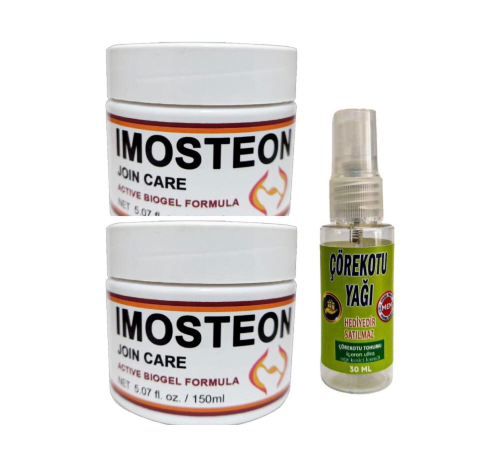 Imosteon Adale İskelet Sızıları İçin Masaj ve Bakım Kremi 150 ml X 2 ad+Çörek Otu Yağı ile 30 ml Imosteon Adale İskelet Sızıları İçin Masaj ve Bakım Kremi 150 ml X 2 ad+Çörek Otu Yağı ile 30 ml