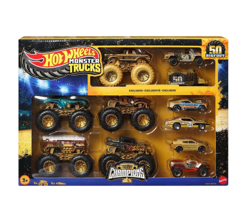 JDW07 Hot Wheels Monster Trucks Bigfoot Trophy Şampiyonları Araba ve Kamyon Çokl JDW07 Hot Wheels Monster Trucks Bigfoot Trophy Şampiyonları Araba ve Kamyon Çokl