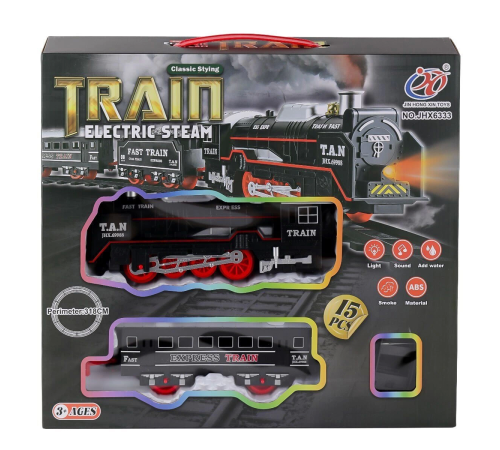 JHX6333 Dumanlı Sesli Işıklı Tren 15 Parça