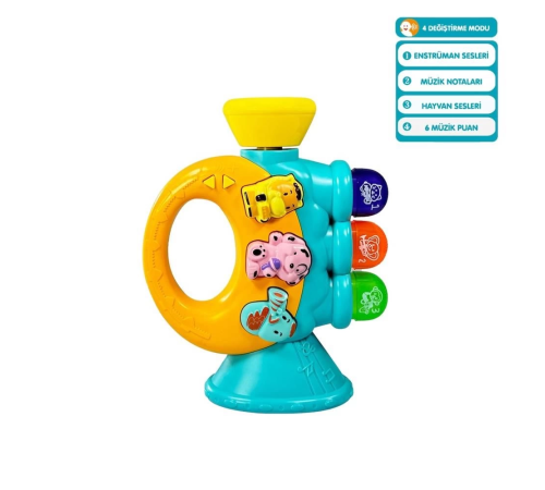 JLG-855-38A IŞIKLI VE MÜZİKLİ TROMPET BEBEK - 1 Adet Stokta Olan Gönderilir