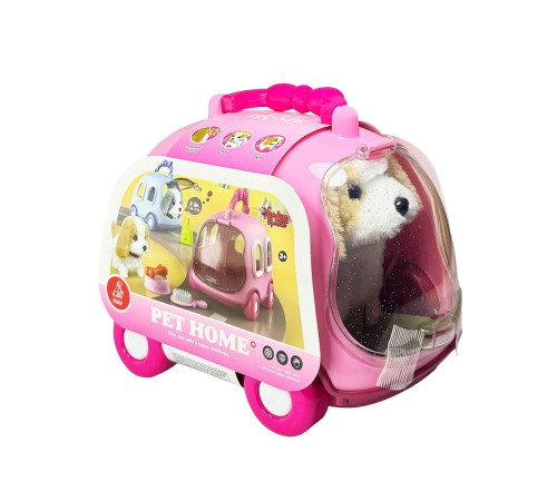 JND-6802 Taşıma Araba Çantalı Hareketli Pilli Köpek Set -Vardem Oyuncak