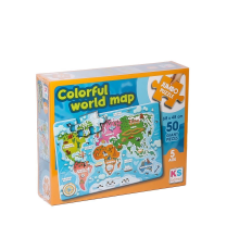 JP 31015 Colorful World Map Jumbo Puzzle 50 Parça -Ks Puzzle
