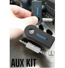 Kablosuz Bluetooth Aux Araç Kiti Siyah Hafıza Kartlı
