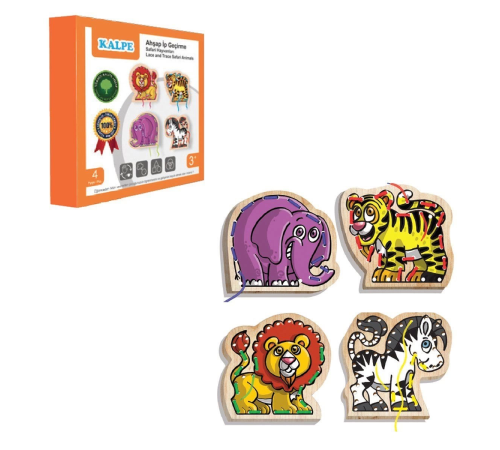 KAL-1019-1020 Chiva, Ahşap İp Geçirme- Safari Hayvanlar
