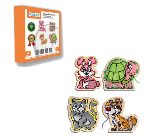 KAL-1019-1020 Chiva, Ahşap İp Geçirme- Safari Hayvanlar