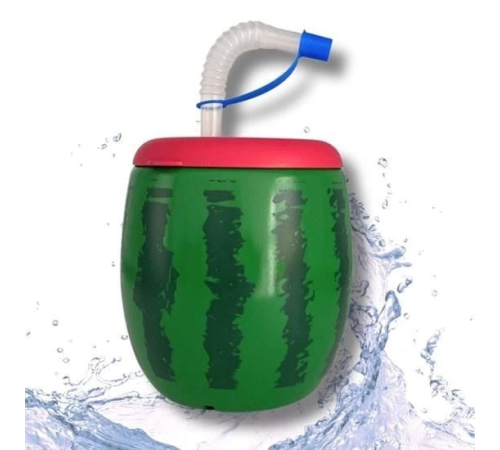Karpuz Model Kendiliğinden Pipetli 900 ml Suluk, Matara Karpuz Model Kendiliğinden Pipetli 900 ml Suluk, Matara