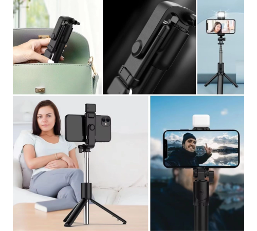 Kendiliğinden LED Işıklı Kumandalı Uzayabilen Selfie Çubuğu,Masa Üstü Tripod Kendiliğinden LED Işıklı Kumandalı Uzayabilen Selfie Çubuğu,Masa Üstü Tripod