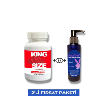 King Size Erkek Performans Geliştirici 30'lu Takviye + Etkili  İstekli Arttırıcı Krem 125 ML