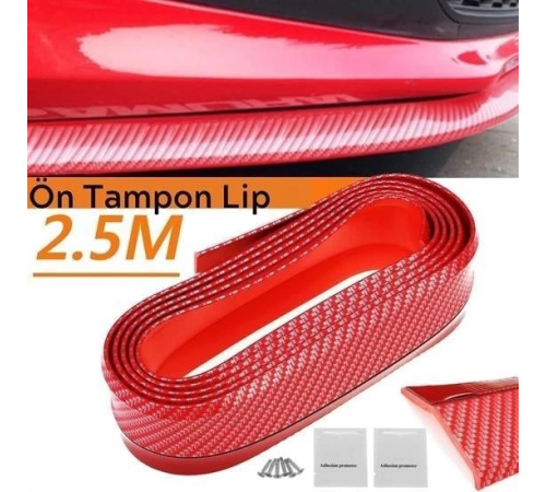 Kırmızı Renkli 2,5 Metre Araba Oto Ön Tampon Koruyucu Kauçuk Pratik Tampon Şerit Bant Döşeme Kırmızı Renkli 2,5 Metre Araba Oto Ön Tampon Koruyucu Kauçuk Pratik Tampon Şerit Bant Döşeme