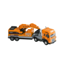 KLX800-248 Sürtmeli Işıklı Müzikli 1:24 Kazıcı Taşıyan Tır