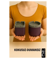 Kokusuz Dumansız Küllük - 2 li Küllük Seti Kafe Küllüğü Restoran Küllüğü Masaüstü Küllük