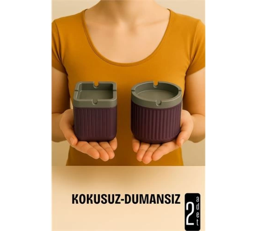 Kokusuz Dumansız Küllük - 2 li Küllük Seti Kafe Küllüğü Restoran Küllüğü Masaüstü Küllük
