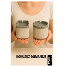 Kokusuz Dumansız Küllük - 2 li Küllük Seti Kafe Küllüğü Restoran Küllüğü Masaüstü Küllük