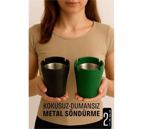 Kokusuz Dumansız Küllük - 2 li Küllük Seti Kafe Küllüğü Restoran Küllüğü Masaüstü Küllük
