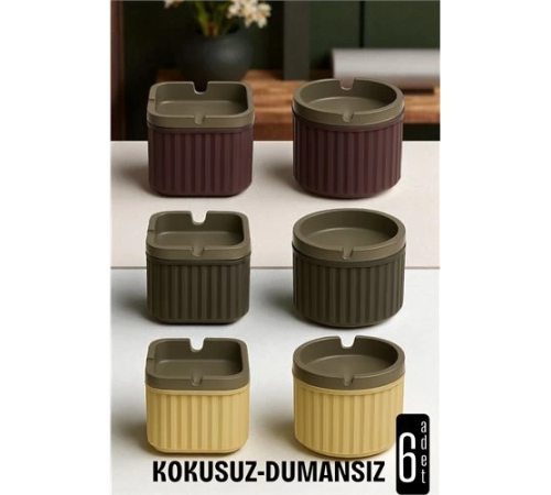 Kokusuz Dumansız Küllük - 6 li Küllük Seti Kafe Küllüğü Restoran Küllüğü Masaüstü Küllük