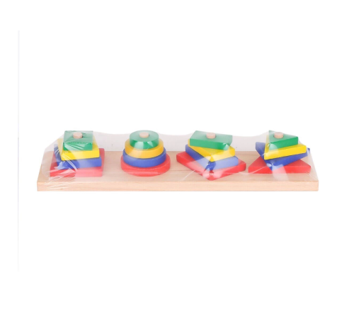 KR006 Woodoy Renkli Geometrik Şekiller -Karsan  Oyuncak