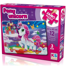 KS Games Pony Unicorn 12 Parça Jumbo Boy Puzzle