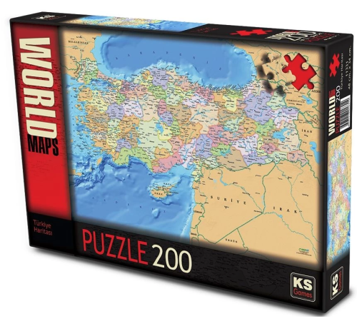 KS Puzzle 200 Parça Türkiye Siyasi Haritası KS Puzzle 200 Parça Türkiye Siyasi Haritası