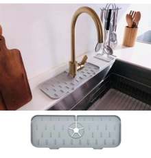 Lavabo İçin Silikon Esnek Mat Musluk Sapı Damlama Tutucu Raf Mutfak Tezgahı Sıçrama Koruma