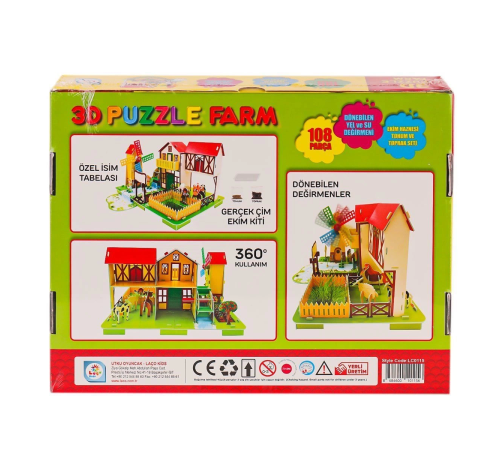 LC0115 3D Boyutlu Çiftlik Puzzle -Laçokids LC0115 3D Boyutlu Çiftlik Puzzle -Laçokids