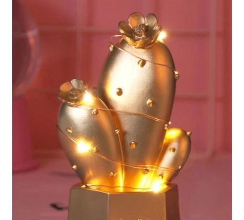 Led Işıklı Sevimli Kaktüs Dekoratif Masa Lambası Mini Biblo Gece Lambası Gold Led Işıklı Sevimli Kaktüs Dekoratif Masa Lambası Mini Biblo Gece Lambası Gold