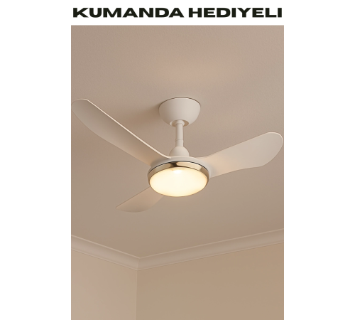 LEDLİ TAVAN VANTİLATÖRÜ BEYAZ (KUMANDALI)