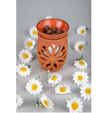 Lotus Çiçeği  El Yapımı Çömlek Buhurdanlık Tütsülük (336336)