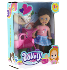 Lovely Mini Bebek Pembe Sepetli Evcil Hayvanlı Oyun Seti