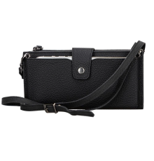 Lozan Strap 6.5 inch Uyumlu Deri Kartlıklı Kılıf ERC1 Siyah