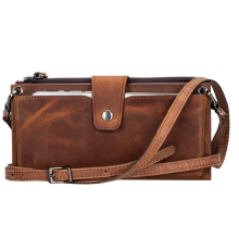 Lozan Strap 6.5 inch Uyumlu Deri Kartlıklı Kılıf G2 Kahve
