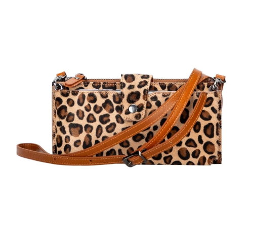 Lozan Strap 6.5 inch Uyumlu Deri Kartlıklı Kılıf LEO1 Leopar
