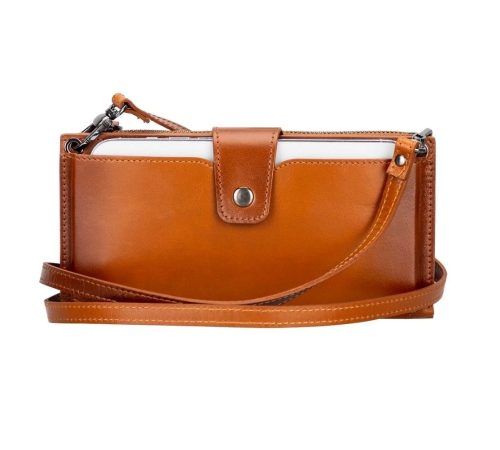 Lozan Strap 6.5 inch Uyumlu Deri Kartlıklı Kılıf RST2EF Taba Lozan Strap 6.5 inch Uyumlu Deri Kartlıklı Kılıf RST2EF Taba