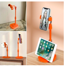 Masa Üstü Tablet ve Telefon Tutucu Plastik Aparat Turuncu Telefon Standı