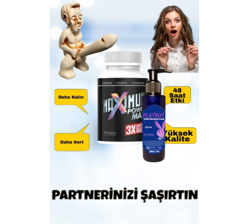 Maximum Power Erkek Performansı Arttıran 30'lu İstekli Arttırıcı Krem Sertlik Mucize Set Maximum Power Erkek Performansı Arttıran 30'lu İstekli Arttırıcı Krem Sertlik Mucize Set