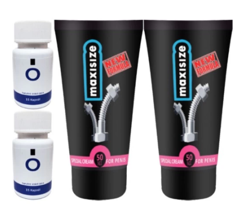 Maxsize 2 Adet Maxi Size Erkeğe Özel 50 ml Şekillendirici Hareketleyici Krem + Yanında 2 Adet O Caps 15LI Erkeğe Hareketleyici Maxsize 2 Adet Maxi Size Erkeğe Özel 50 ml Şekillendirici Hareketleyici Krem + Yanında 2 Adet O Caps 15LI Erkeğe Hareketleyici