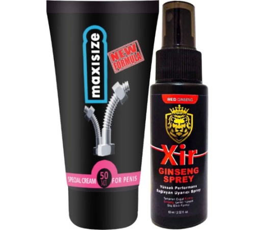 Maxsize Erkeğe Özel 50 ml Krem + Yanında Etkili Sertleştiricili 3xeffect Spray 60 ml Erkeğe Özel Karışım Sprey