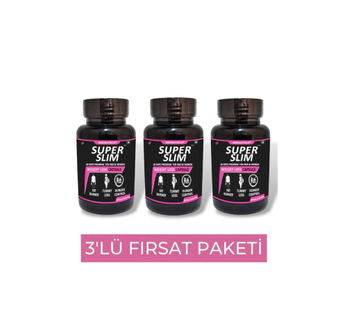 Medinutrica Super Slim Bay/ Kullanımına Uygun Zayıflatıcı 30'lu Takviye X 3 Adet