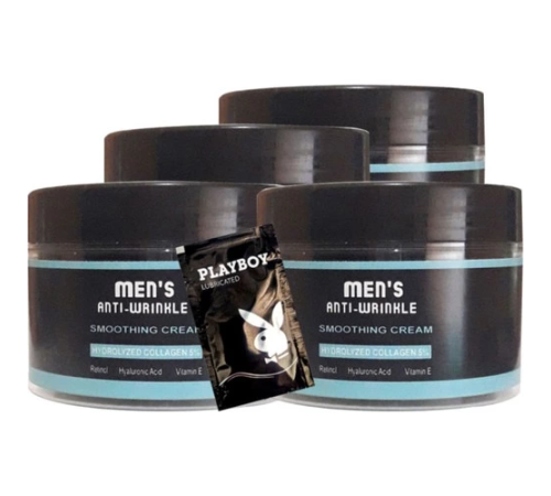 Men's 4 Adet 100 ml Aslko2:0356 Erkek Yüz Cilt Gençsi Bakım Kremi Anti-Wrinkle Smoothing Cream + Yanında Jel