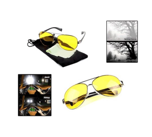 Metal Çerçeveli Anti Far Gece Görüş Gözlüğü (Damla Modeli) (336336)
