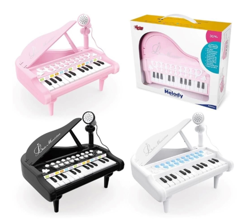 Mikrofonlu 24 Tuşlu Piyano MP3 (Pembe,Siyah,Beyaz) Mikrofonlu 24 Tuşlu Piyano MP3 (Pembe,Siyah,Beyaz)