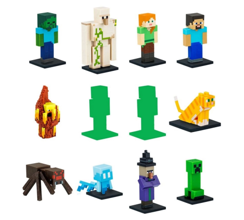 Minecraft 3D Figür Toppeez 12'li Delüks Set