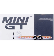 Mini GT 1/64 Car Hauler Trailer White MGTAC21