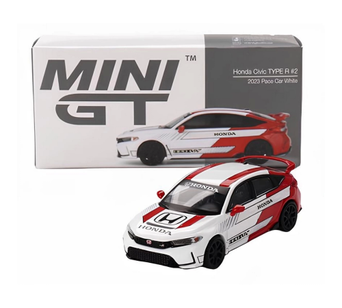 Mini Gt 1/64 Honda Civic Type R #2 2023 Pace Car White Mini Gt 1/64 Honda Civic Type R #2 2023 Pace Car White