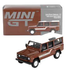 Mini GT 1-64 Land Rover Defender 110 1985 County Station Wagon Russet Brown