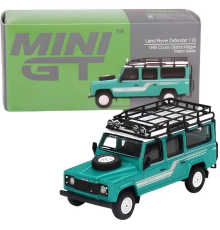 Mini GT 1-64 Land Rover Defender 110 1985 County Station Wagon Trident Green
