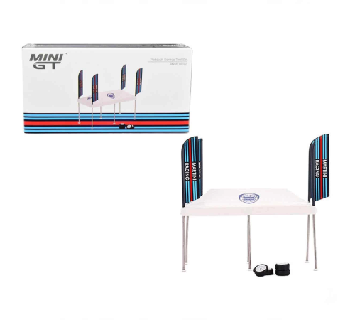 Mini GT 1:64 Martini Racing Paddock Servis Çadırı Seti Mini GT 1:64 Martini Racing Paddock Servis Çadırı Seti