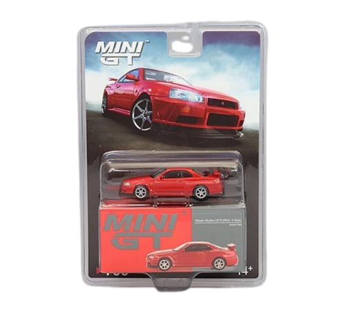 Mini Gt 1/64 Nissan Skyline GT-R(R34) V-SPEC Active Red - MGT00796-BL Mini Gt 1/64 Nissan Skyline GT-R(R34) V-SPEC Active Red - MGT00796-BL