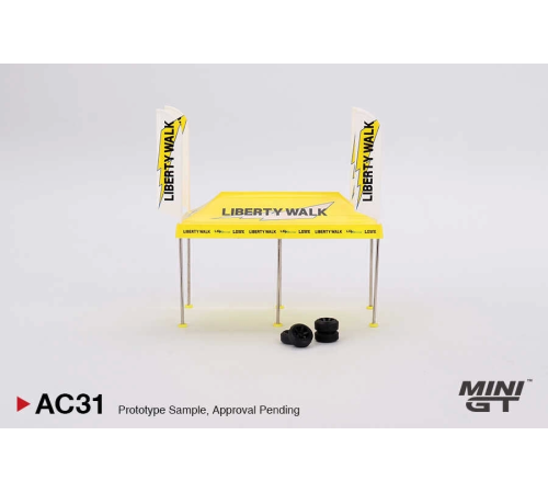 Mini GT 1/64 Paddock Service Tent Set - LB Racing Mini GT 1/64 Paddock Service Tent Set - LB Racing