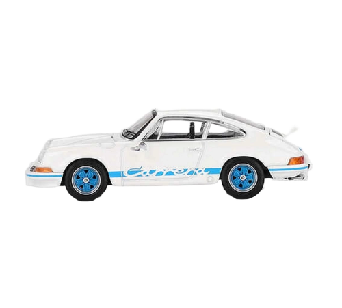 Mini GT 1/64 Porsche 911 Carrera RS 2.7 Grand Prix White with Blue Livery